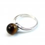 L'oeil de tigre semi-percé rond 10mm x 2pcs