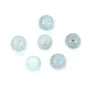 Aigue marine semi-percé rond 6mm x 2pcs 