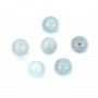 Aquamarine half drilled round 6mm x 2pcs 