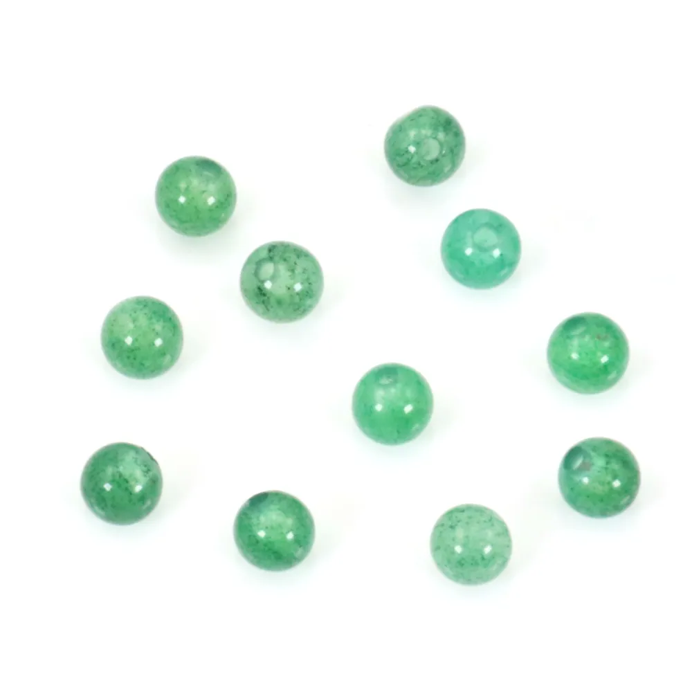 Green agate half drilled 4mm x 2pcs