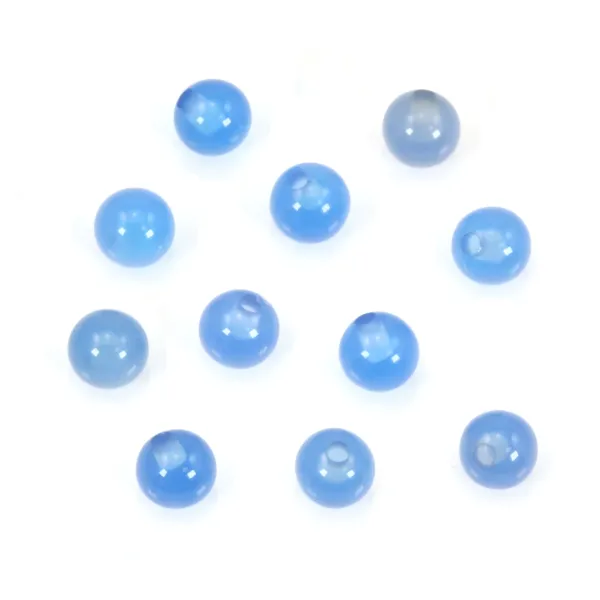 Agate teinté bleu semi-percée 4mm x 2pcs