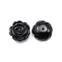 Cabochon agate noir flower 15mm x 1pc