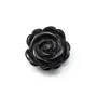 Cabochon agate noir  fleur  15mm x 1pc