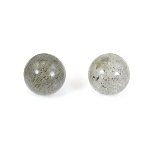 Labradorite semi-percé d'un coté, rond 6mm x 4pcs