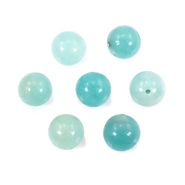 Amazonite half-drilled round 8mm x 2pcs