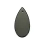 Pendant black agate flat drop 15x30mm x 1pc