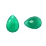 Green agate, in faceted drop shaped, 13 * 18mm x 1pc
