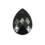 Agate noir goutte facette 13x18mm x1pc