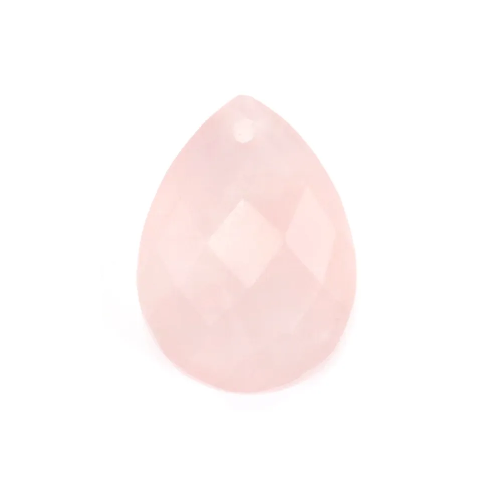 Quartz rose, en forme de goutte facetté 13 * 18mm x 1pc