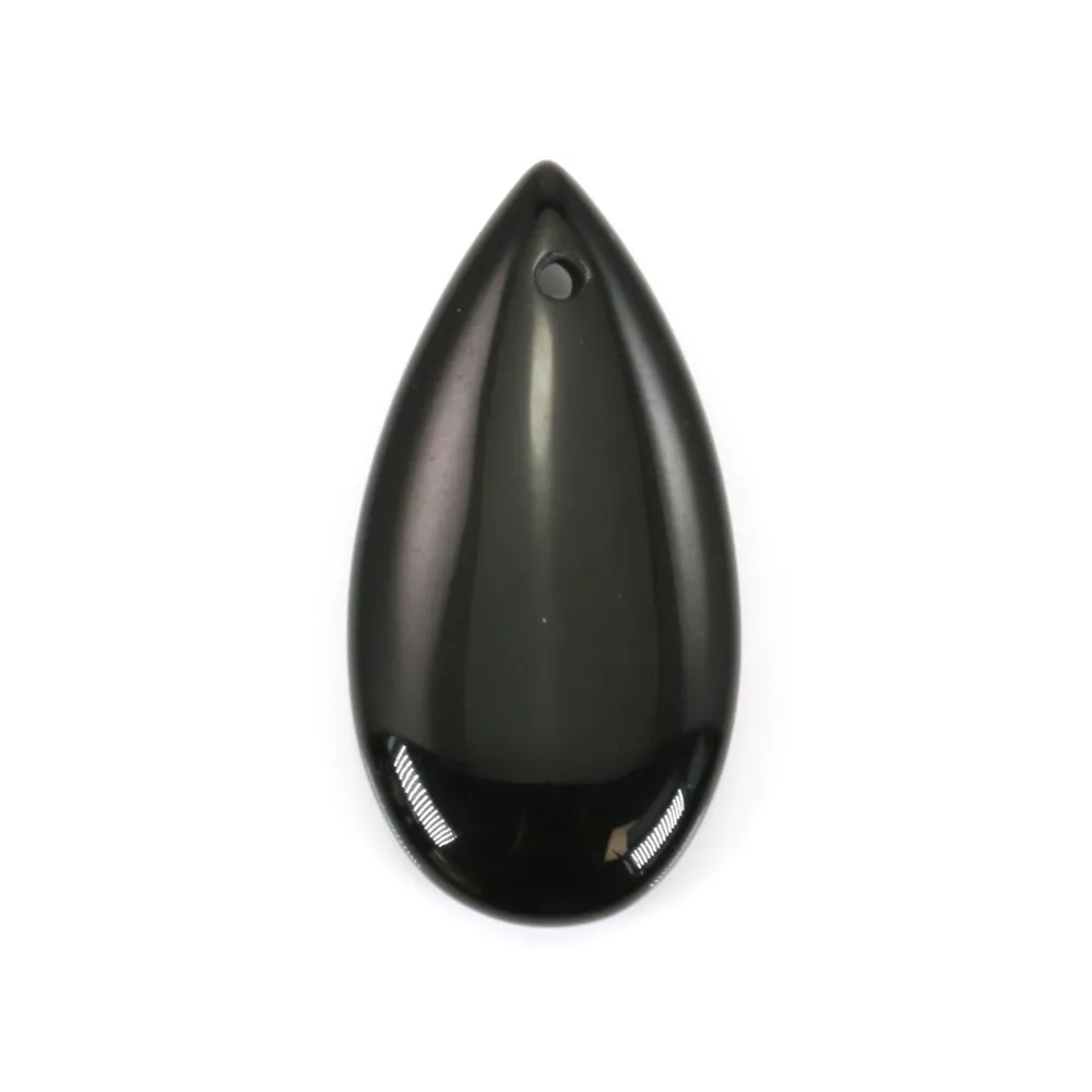 Pendentif agate noir goutte 15x30mm x 1pc