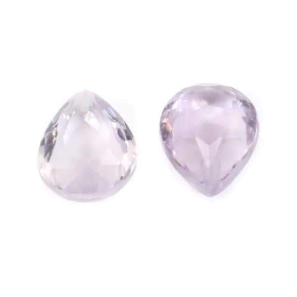 9x12mm x 1pc clear amethyst half drilled pendant