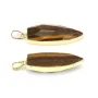 Pendentif d'aventurine, en forme de goutte pointu, serti en métal doré, 15 * 34mm x 1pc