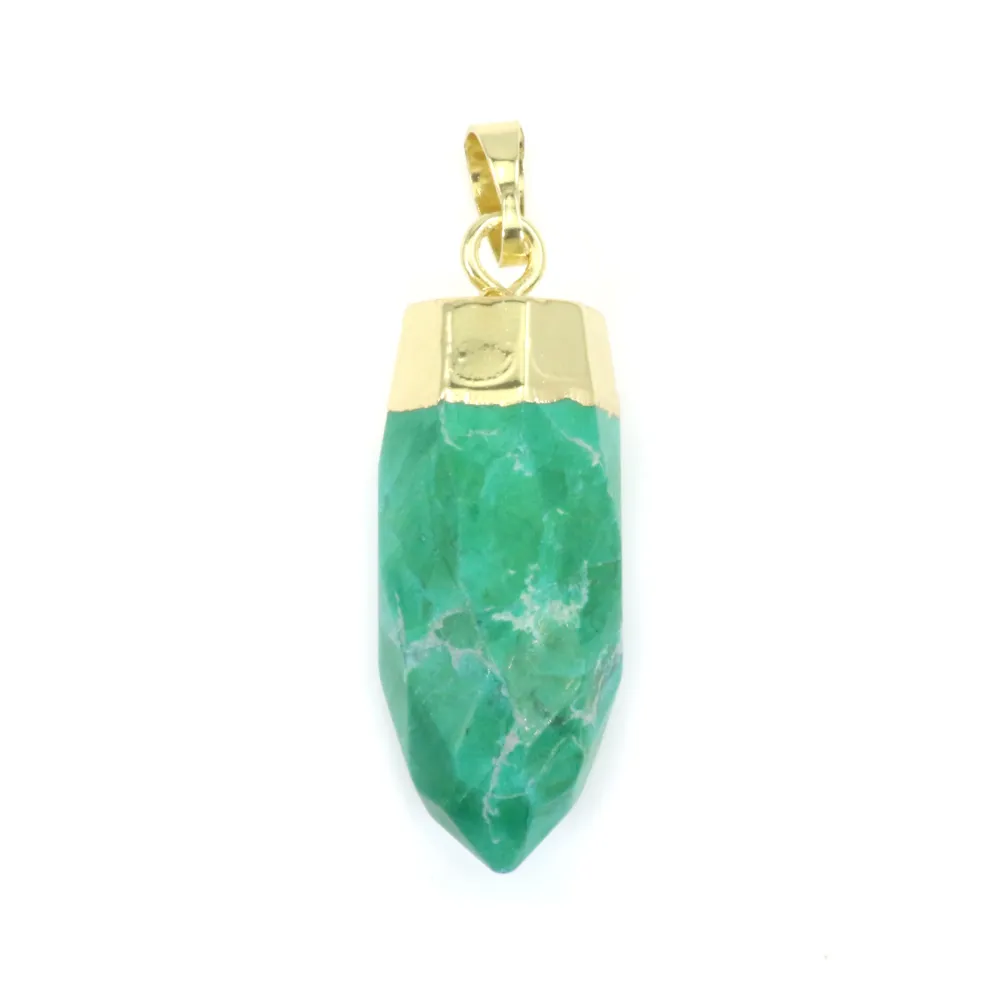 Pendentif de pierre brute en turquoise reconstitué x 1pc