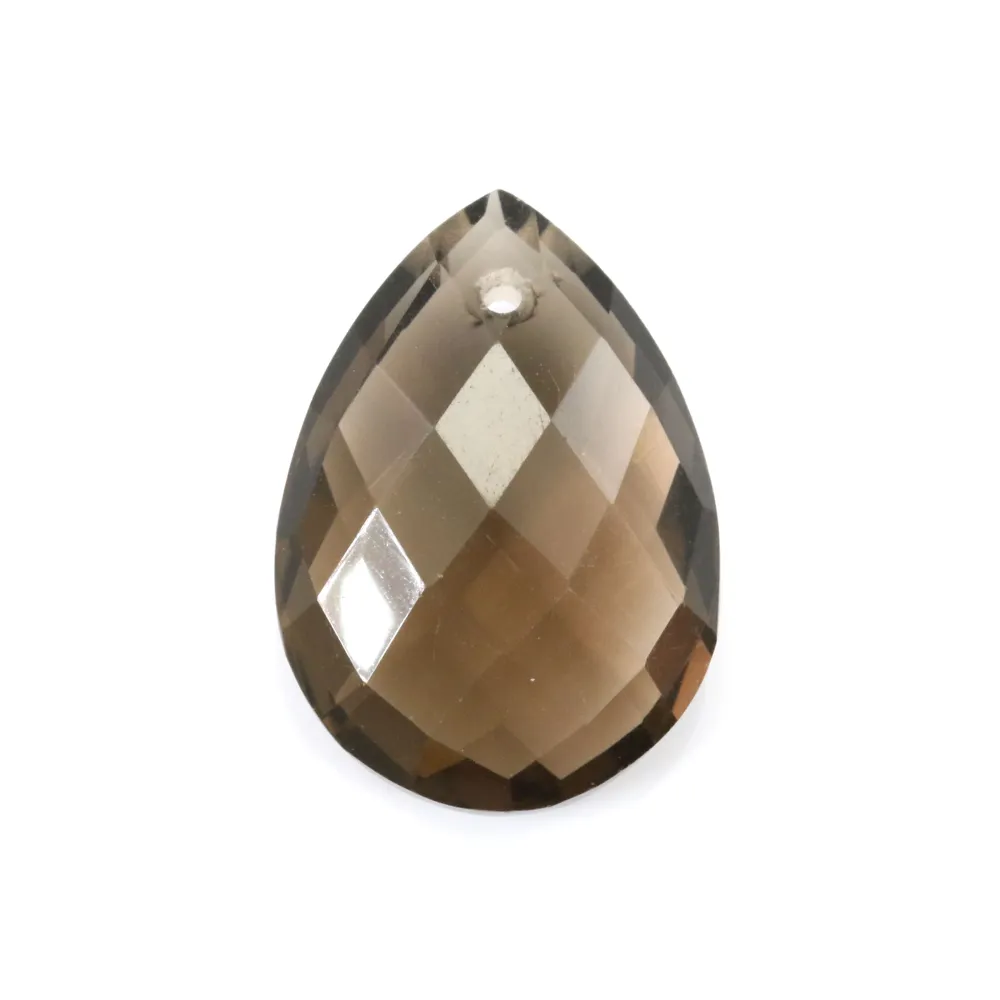 Quartz fumé, en forme de goutte facetté 13 * 18mm x 1pc