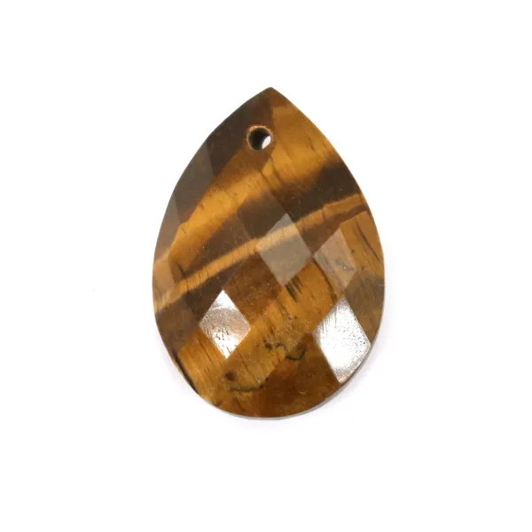 Oeil de tigre, en forme de goutte facetté, 13 * 18mm x 1pc