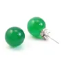 Boucles d'oreilles : agate vert ronde argent 925 10mm x 2pcs 