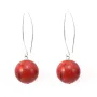 Boucle d'oreille argent 925 Corail éponge 14mm x 2pcs 
