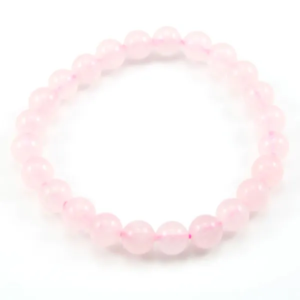 Bracelet Saliy Quartz Rose Boule Ronde 8 MM