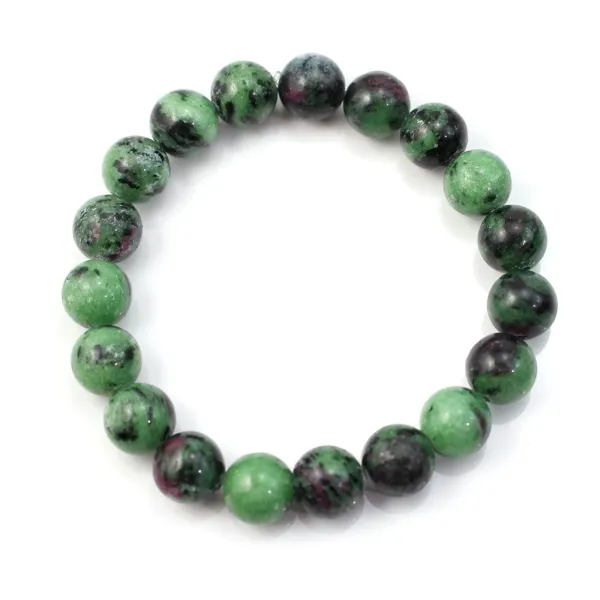 Ruby Zoisite Bracelet round 10mm - Elastic x 1pc
