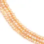 Perles d'eau douce ovales couleur saumon sur fil 4mm x 40cm