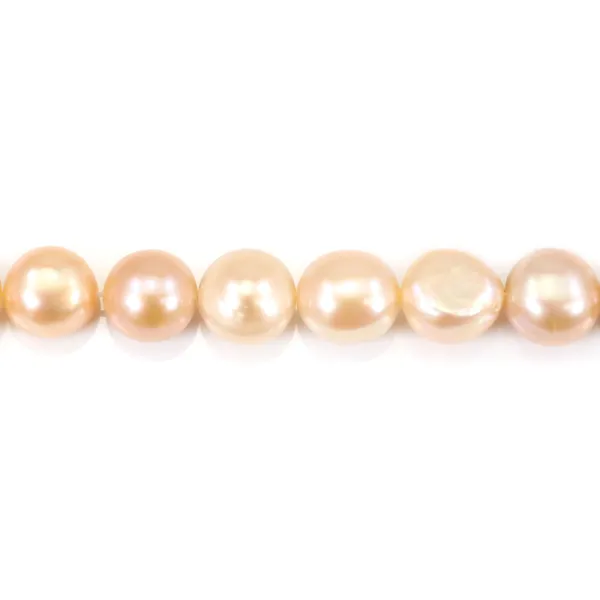 Perles de culture d'eau douce, saumon, baroque, 13-15mm x 40cm