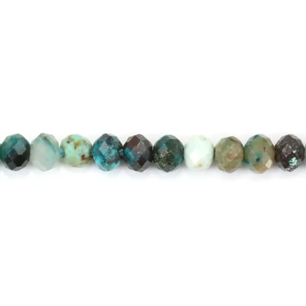 Chrysocolla roundel facetada 3x4mm x 40cm