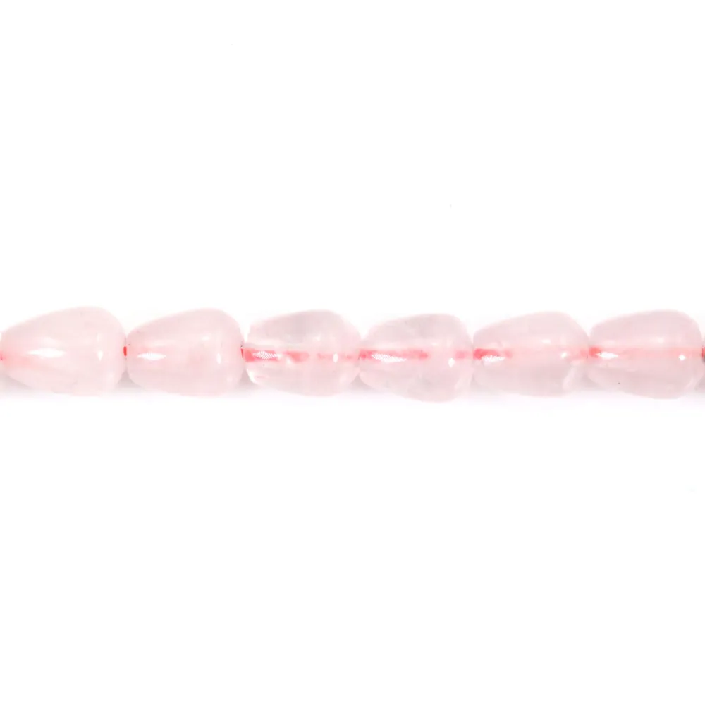 Quartz rose goutte 5x8mm x 40cm