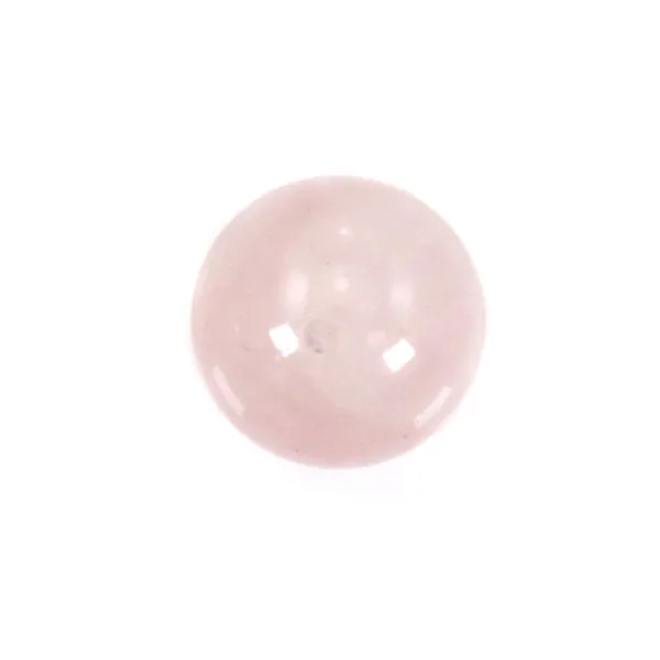 Quartz rose, semi-percé d'un côté, ronde 6mm x 4pcs