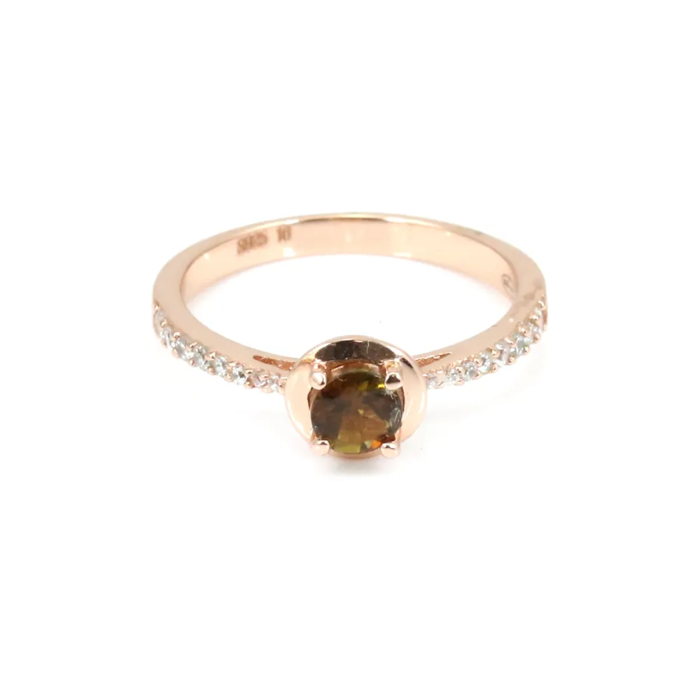 Bague tourmaline en argent 925 rhodié x 1pc