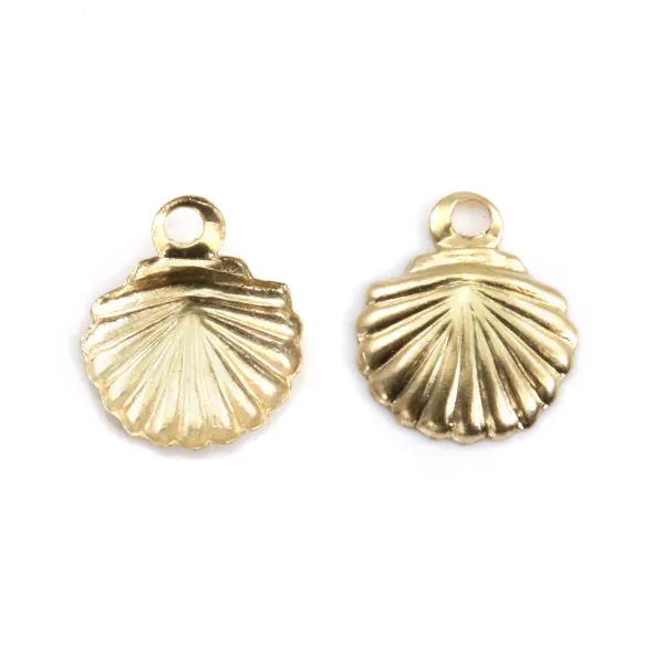 Gold filled 14k shell charm 7x7mm x 4pcs