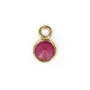 Dyed ruby ronde facettée sertie sur argent doré 5mm x 2pcs