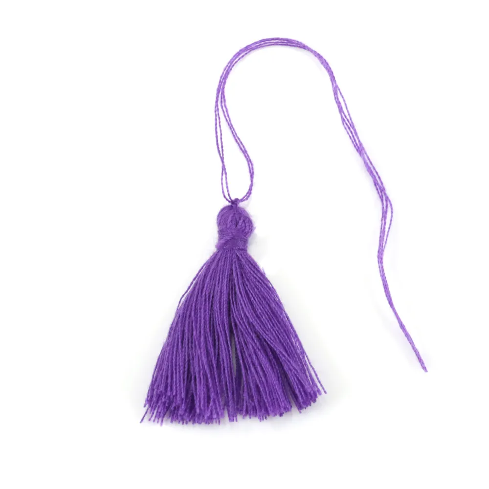 Pompon en coton violet 30mm x 1pc