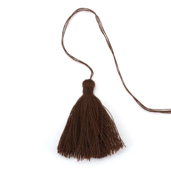 Pompon en coton marron 30mm x 1pc