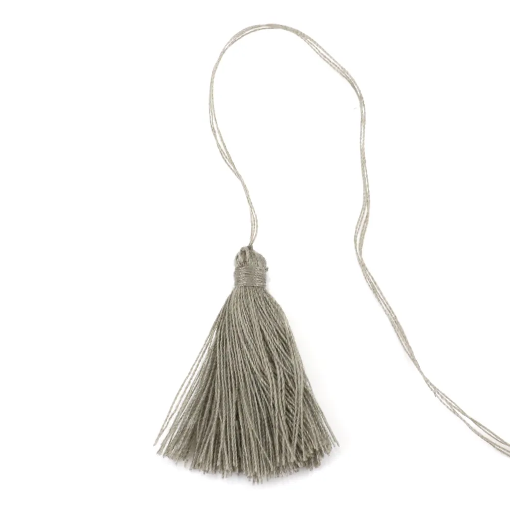 Pompon en coton gris 30mm x 1pc