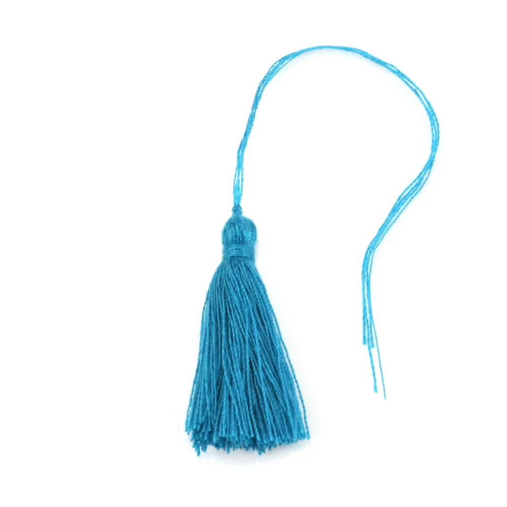 Blue pompon in cotton 30mm x 1pc
