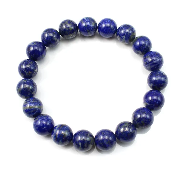 Lapis lazuli 10mm Round Bracelet - Elastic x 1pc
