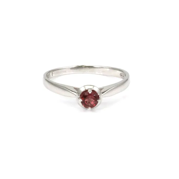 Bague tourmaline rouge en argent 925 rhodié x 1pc