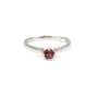 Red tourmaline ring 925 silver rhodium x 1pc