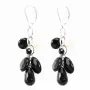 Boucle d'oreille agate vert &perles d'eau douce argent 925 dormeuse x 2pcs