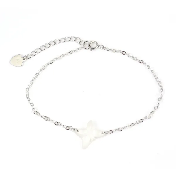 Bracelet chaîne silver 925 butterfly in white shell