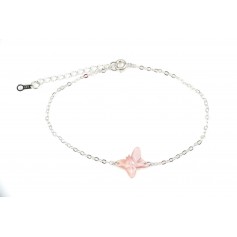 Bracelet chaîne silver 925 butterfly in rose shell