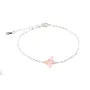 Bracelet chaîne argent 925 papillon en nacre rose