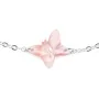 Bracelet chaîne argent 925 papillon en nacre rose