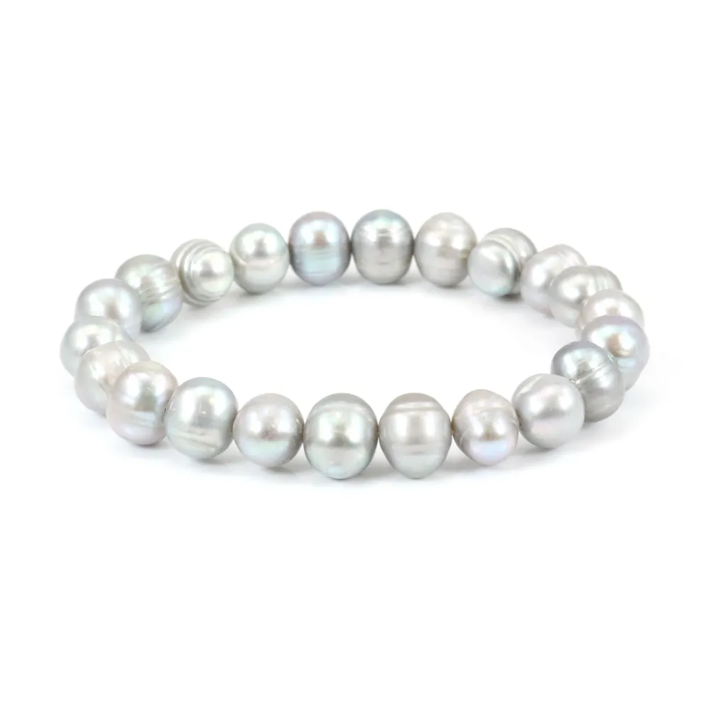 Bracelet Perles d'eau Douce Grise