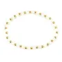 Bracelet nacre blanche 4mm, avec perles dorées x 1pc