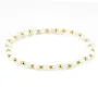 Bracelet nacre blanche 4mm, avec perles dorées x 1pc