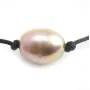 Bracelet cordon perle d'eau douce mauve