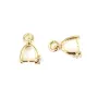 16K gold rhinestone pendant clasp - 11.5mm x 2pcs