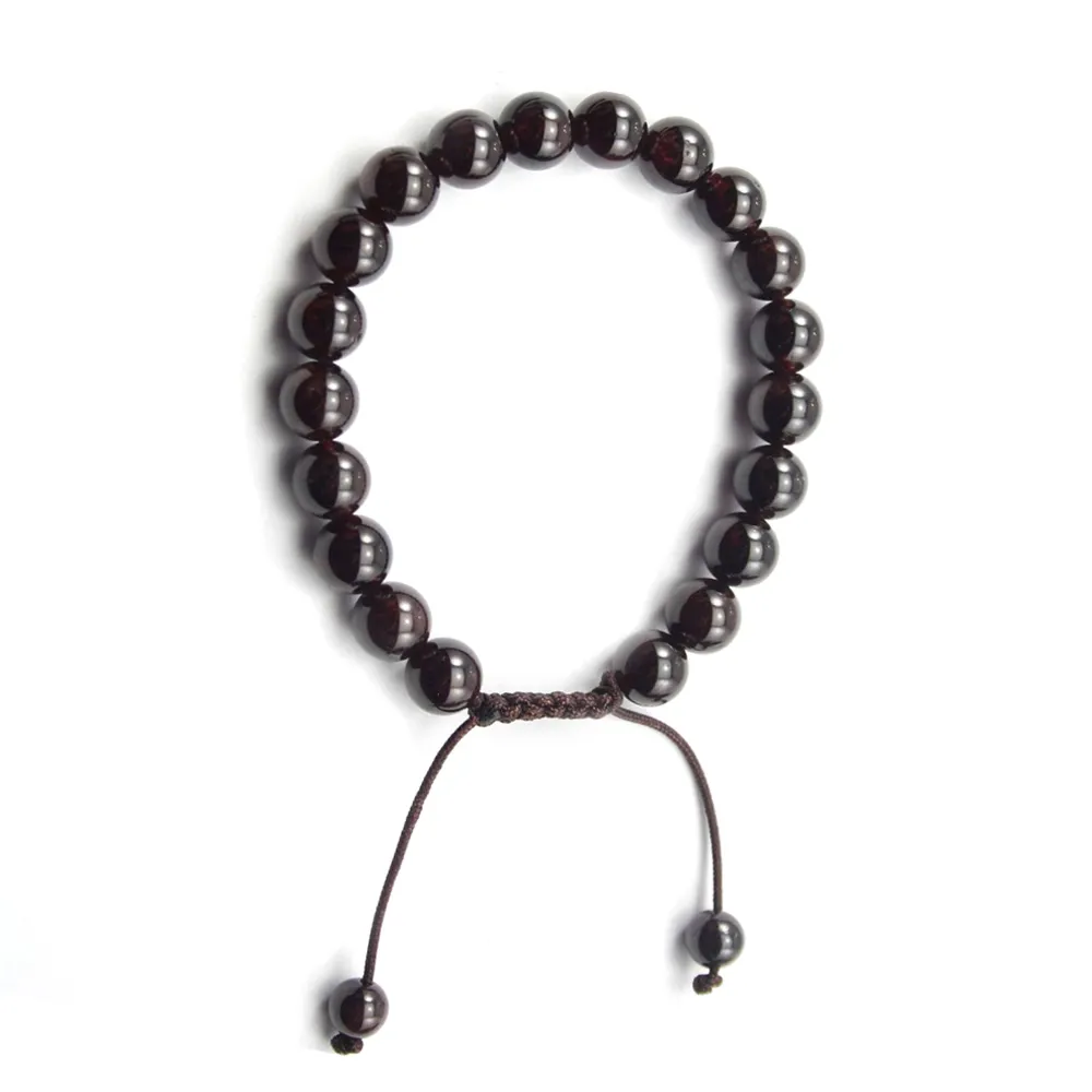 Bracelet Grenat boule rond 8mm 