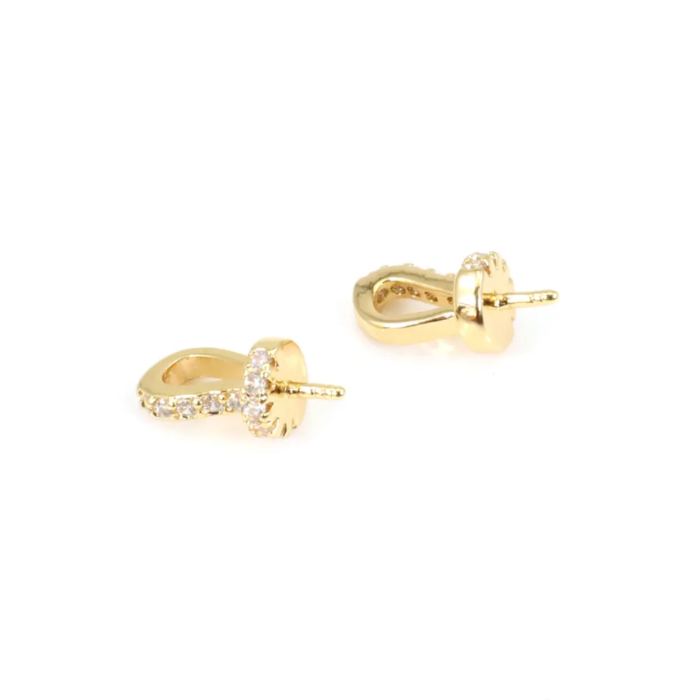 Colgador de strass para oro 16K semiperforado - 10.5mm x 2pcs